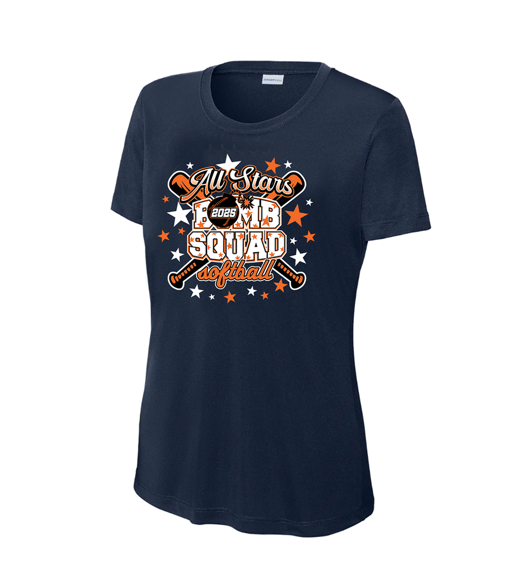Bomb Squad All Stars - Womens Dri Fit - Navy, Black , Orange