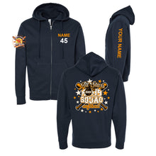 Load image into Gallery viewer, Bomb Squad All Stars Zippered Sweatshirt with Name and Number (Navy) 8 Day turn time.