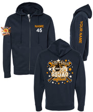 Load image into Gallery viewer, Bomb Squad All Stars Zippered Sweatshirt with Name and Number (Navy) 8 Day turn time.