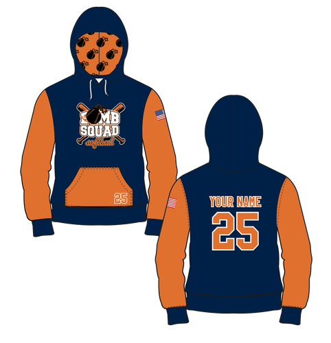 OCGSL Bomb Squad Sublimated Hoodie - PERSONALIZED  (Adult & Youth) - 15 Day Turn Time - Orange/Navy