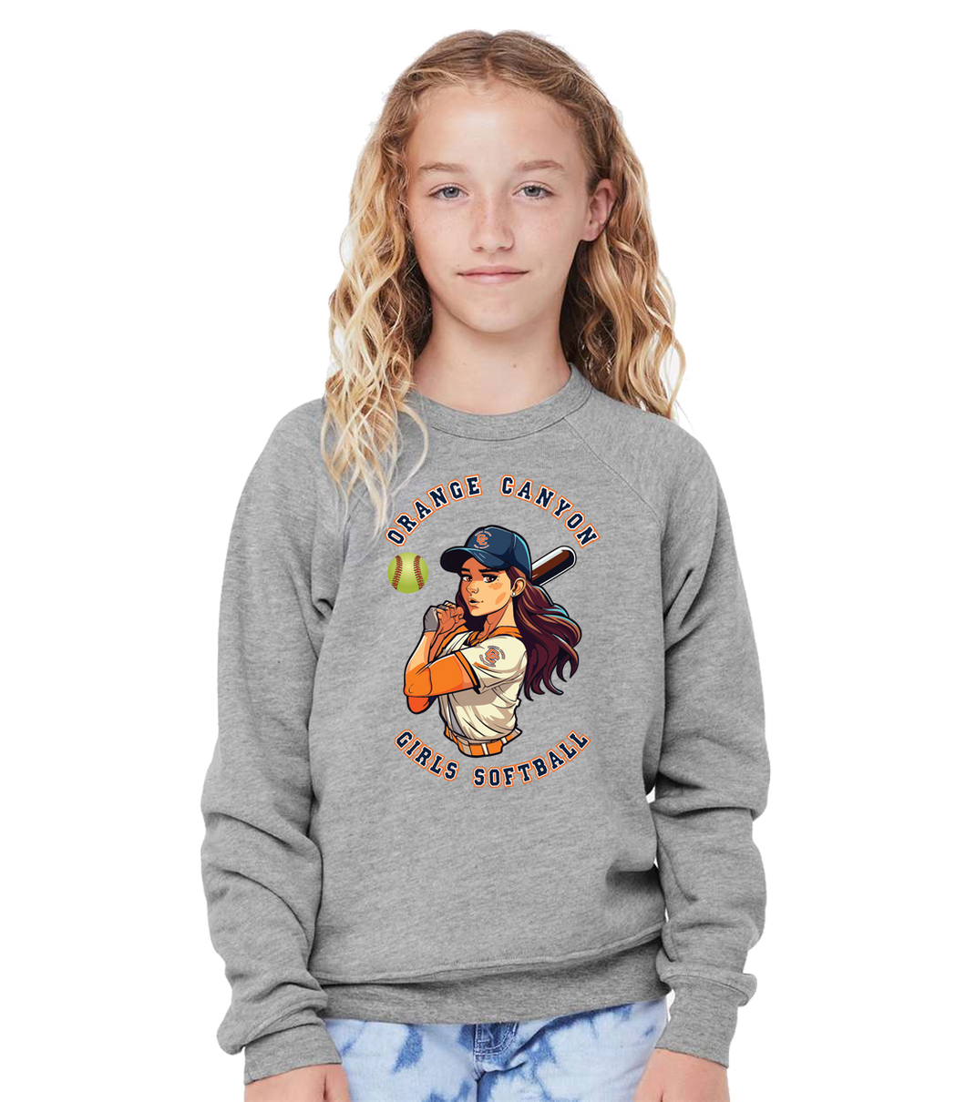 OCGSL Softball Girl Crewneck Sweatshirt - YOUTH