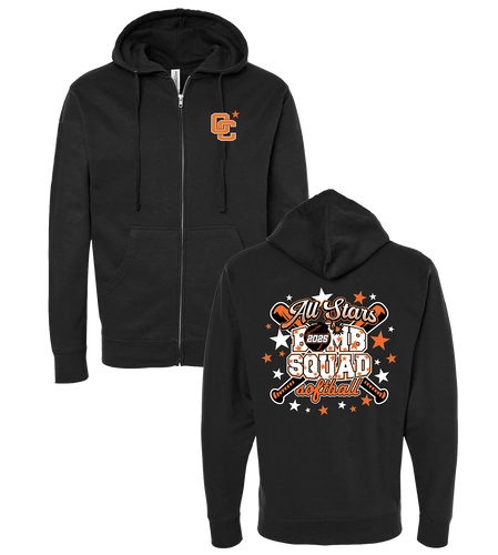 Bomb Squad All Stars Zippered Sweatshirt (Navy or Black 5-7 Days